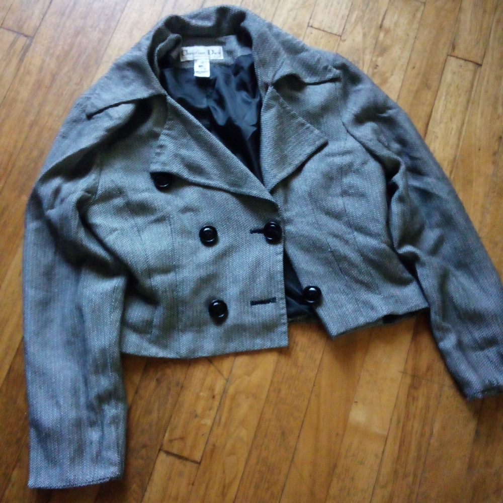 Dior Black and Gray Double-Breasted Blazer